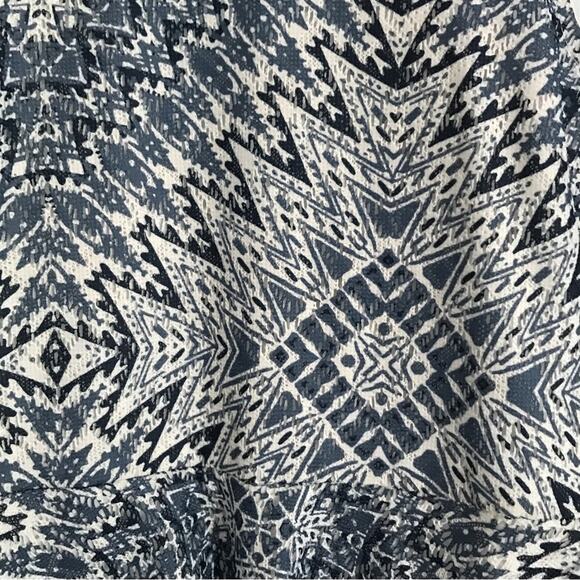 Aeropostale Womens Fit & Flare Skater mini Dress Sz XS Blue White Moroccan boho - Picture 5 of 6